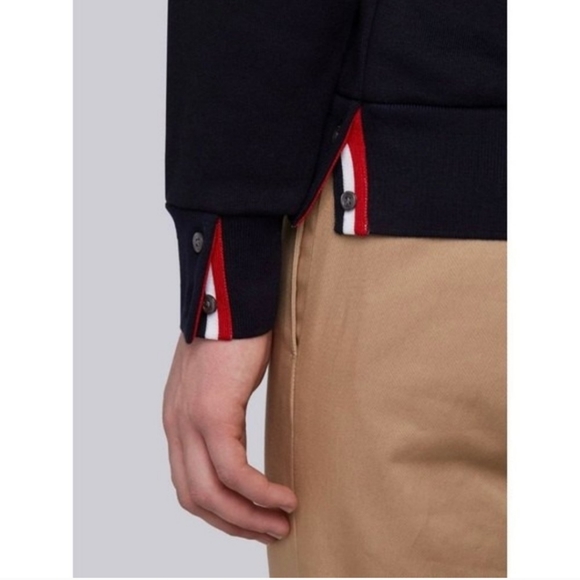 Thom Browne men's stripe hoodie cettire navy blue size 3 - Picture 4 of 15